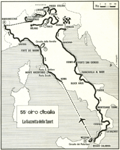 SPORT giro ditalia mappa 1972
