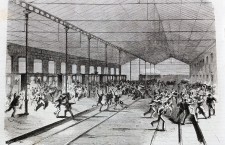 Disordini alla stazione di Mestre, 1876 (disegno di Cenni/Amici, stampa Treves)